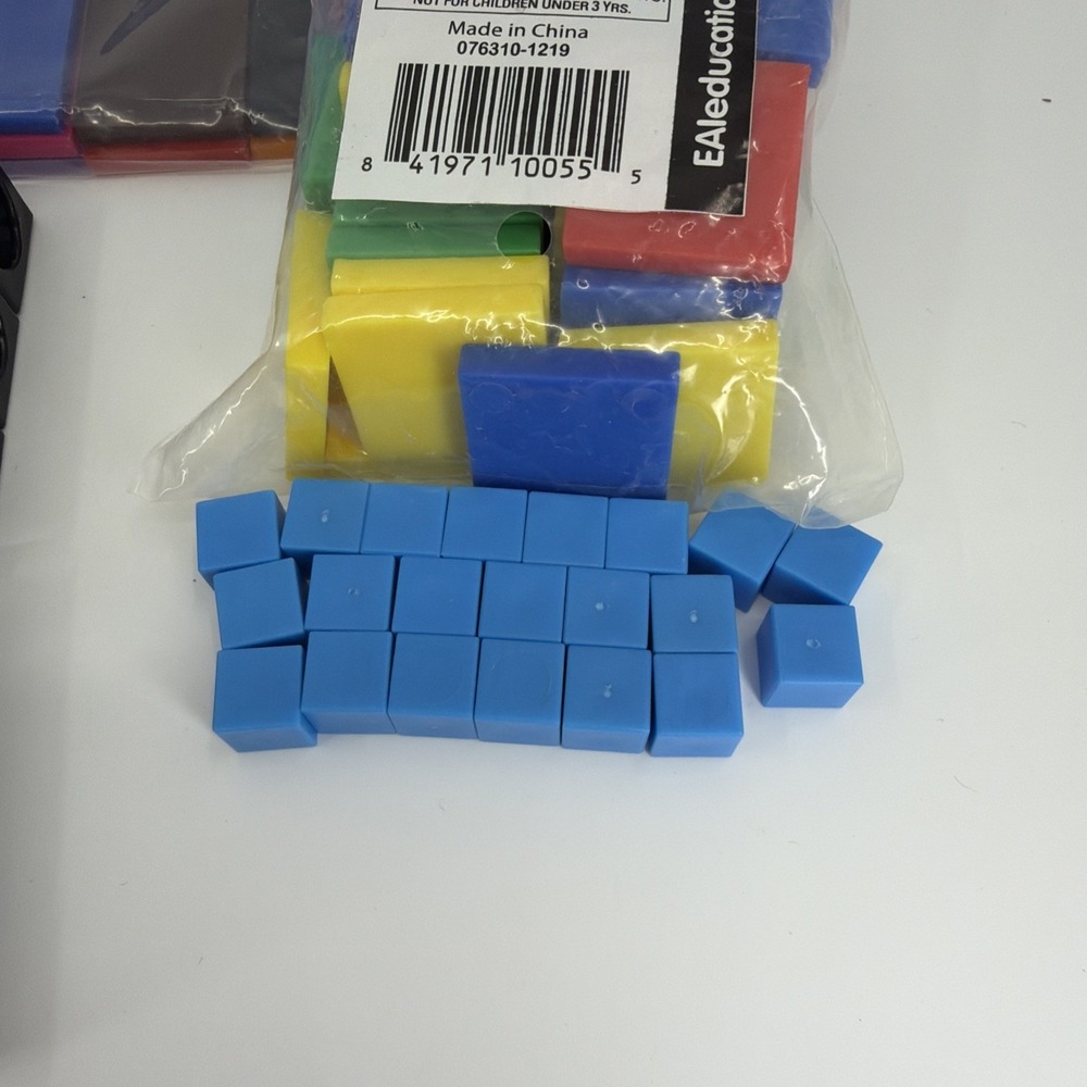 Base Ten Blocks Class Set Cubes, Rods, Flats, Fractions Tiles, Math Bundle - Picture 2 of 6